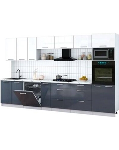Кухонный гарнитур Интерлиния Мила Gloss 3.5-ПМ1-2