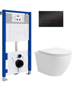 Унитаз подвесной с инсталляцией Lauter Vortex 2110830 с кнопкой 219704HD