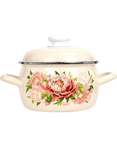 Кастрюля Лысьвенские эмали Букет пионов / С-4213 АП2/4Жм