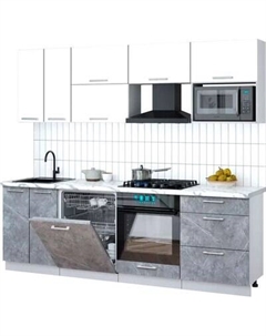 Кухонный гарнитур Интерлиния Мила Gloss 2.4-ПМ2