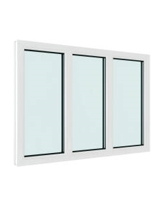 Окно ПВХ Brusbox Деленное на 3 части глухое 3 стекла (1400x2100x70)