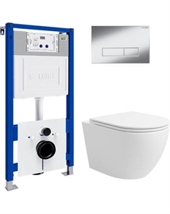 Унитаз подвесной с инсталляцией Lauter Vortex 2110830 с кнопкой 219701HD