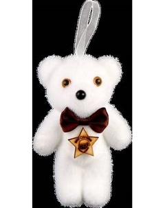 Набор елочных игрушек Sima-Land Белые мишки с бантиком / 10766694 Sima-land