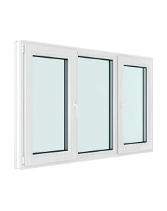 Окно ПВХ Brusbox Futuruss 3 части Поворотно-откидные створки по краям 3 стекла