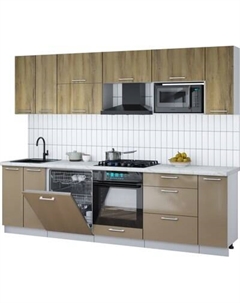 Кухонный гарнитур Интерлиния Мила Gloss 2.7-ПМ2