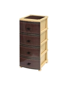 Комод пластиковый Росспласт Декор Кожа 4 яруса