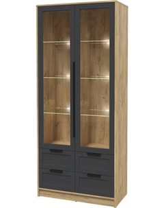 Шкаф с витриной Интерлиния Концепт Тренд КТ-ШВ2 с подсветкой