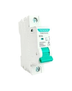 Выключатель автоматический Tengen TGB1N-63 1P 16A B 6kA 1M / TGB1N-63-1-16B