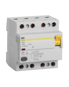 Устройство защитного отключения IEK ВД1-63S 4Р 40А 100мА / MDV12-4-040-100 Iek