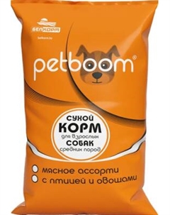 Сухой корм для собак Petboom Для взрослых собак средних пород с мясным ассорти