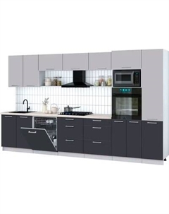 Кухонный гарнитур Интерлиния Мила Gloss 3.6-ПМ1