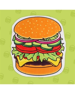 Полотенце пляжное «Гамбургер», 134×150 см, 100 % п/э Этель