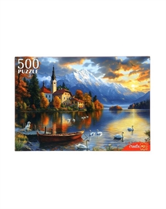 Пазл «Закат на озере Блед», 500 деталей Рыжий кот