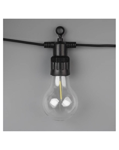 Гирлянда «Белт-лайт» 5 м с насадками «Лампочки», IP44, УМС, тёмная нить, 10 LED, свечение белое, 220 В Luazon lighting