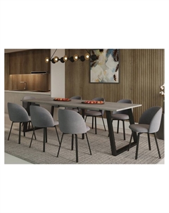 Стол раздвижной «ПЕРСЕЙ EGGER», d=1620(2620)×950 мм, цвет бетон чикаго светлый/чёрный матовый Столбург