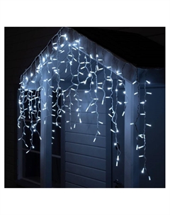 Гирлянда «Бахрома» 3×0.9 м, IP65, УМС, белая нить каучук, 144 LED, свечение белое, 220 В Luazon lighting