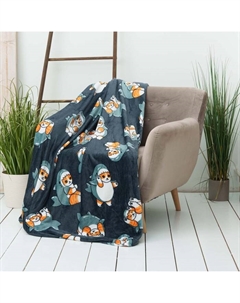 Плед Festeval Catshark 100х150см, синий, микрофибра 190г/м, пэ100% Casa conforte