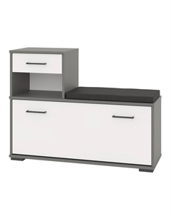 Тумба под обувь «Лира», 1000×330×755 мм, цвет графит / белый Гранд кволити