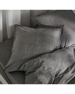 Простыня на резинке 2-спальная SL Home «Деним», 180×200+30 см, тёмно-серая, жатый хлопок Sima-land home