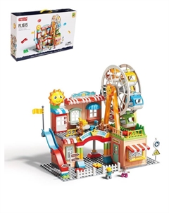 Конструктор Город «Парк аттракционов», 194 детали Feelo