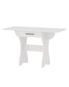 Раскладной стол с ящиком, 600(1200)×570×750 мм, цвет белый Гранд кволити