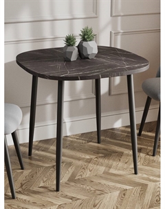 Стол раздвижной «УГО», d=800(1250)×800 мм, цвет камень черный/чёрный матовый Столбург