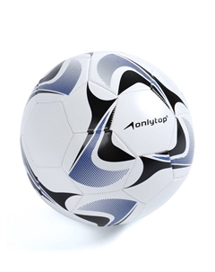 Футбольный мяч, машинная сшивка, 32 панели, р. 5, PVC, резиновая камера, белый, голубой Onlytop