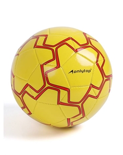 Футбольный мяч, машинная сшивка, 32 панели, р. 5, PVC, резиновая камера, жёлтый Onlytop