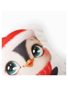 Подушка декоративная новогодняя «. Happy penguin» 30×35 см, велюр Этель