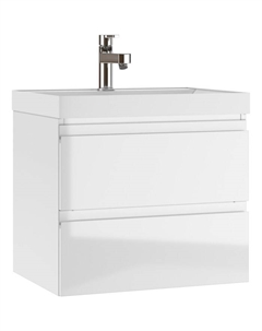 Тумба Graffo под раковину Classica 60, белый глянец, подвесная, с 2 верхними ящиками Домино