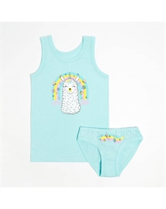 Комплект для девочки (майка, трусы), цвет мятный, рост 122 см Luneva