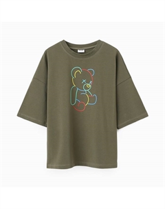 Футболка детская : Exclusive print, цвет хаки, рост 116 см Minaku