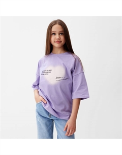 Футболка для девочки : Exclusive print, цвет лавандовый, рост 134 см Minaku