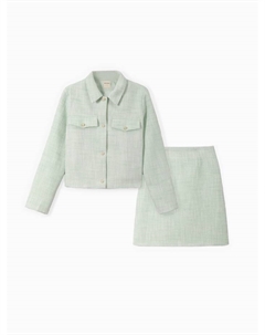 Комплект для девочки (жакет и юбка) : PartyDress, зелёный, рост 152 см Minaku