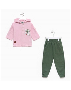 Комплект для девочки, цвет розовый/хаки, рост 104 см Bebus