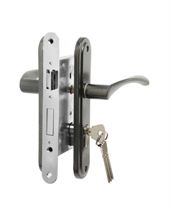 Замок врезной RD007, с ручкой, цвет графит Lockland