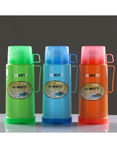 Термос 1 л, со стеклянной колбой, сохраняет тепло 8 ч, 13 х 28 см, микс Take it easy