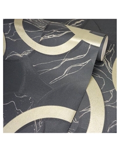 Обои антивандальные Ringo1943 – 23, на флизелиновой основе, 1.06×10 м, цвет чёрный/золотой Flizelini