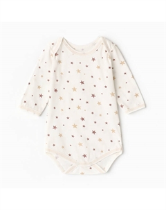Боди детское с длинным рукавом, цвет белый/звезды, рост 74 Юниор текстиль