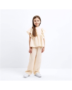Комплект (блузка и брюки) для девочки, бежевый, рост 98 см Minaku