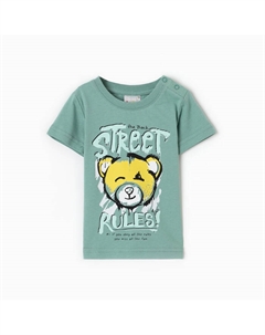 Футболка для мальчика, цвет шалфей, рост 80 см Let's go