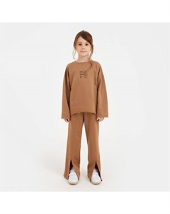 Костюм детский (свитшот, брюки), коричневый, рост 158 см Minaku