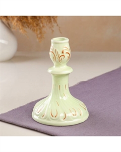Подсвечник "Витой", ментол, отводка, 15 см Керамика ручной работы