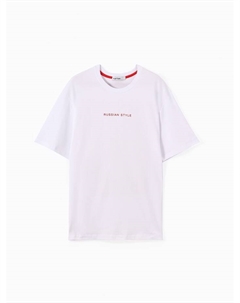 Футболка мужская Russian style, размер 46, белая Kaftan