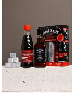 Подарочный набор «Яркой жизни», гель для душа виски и кола, 2×250 мл, камни для виски Чистое счастье