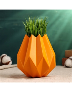 Декоративное кашпо для цветов «Треугольники», 800 мл, 14×7×7 см, керамика, оранжевое Take it easy