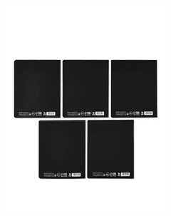 Тетради в клетку, 48 л., набор из 5 шт., блок №1«Просто черная тетрадь» софт-тач, уф-лак Artfox study