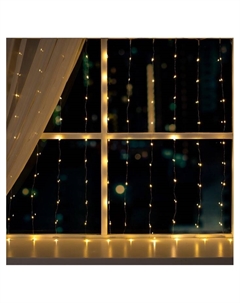 Гирлянда «Занавес» 1×1 м роса, IP20, серебристая нить, 100 LED, свечение тёплое белое, 12 В Luazon lighting