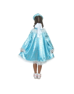 Карнавальный костюм «Снегурочка с кокеткой», атлас, кокошник, платье, р-р 36, рост 140 см Страна карнавалия