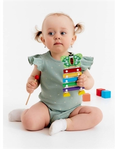 Боди с воланами Olives, р. 68-74, оливковый Крошка я